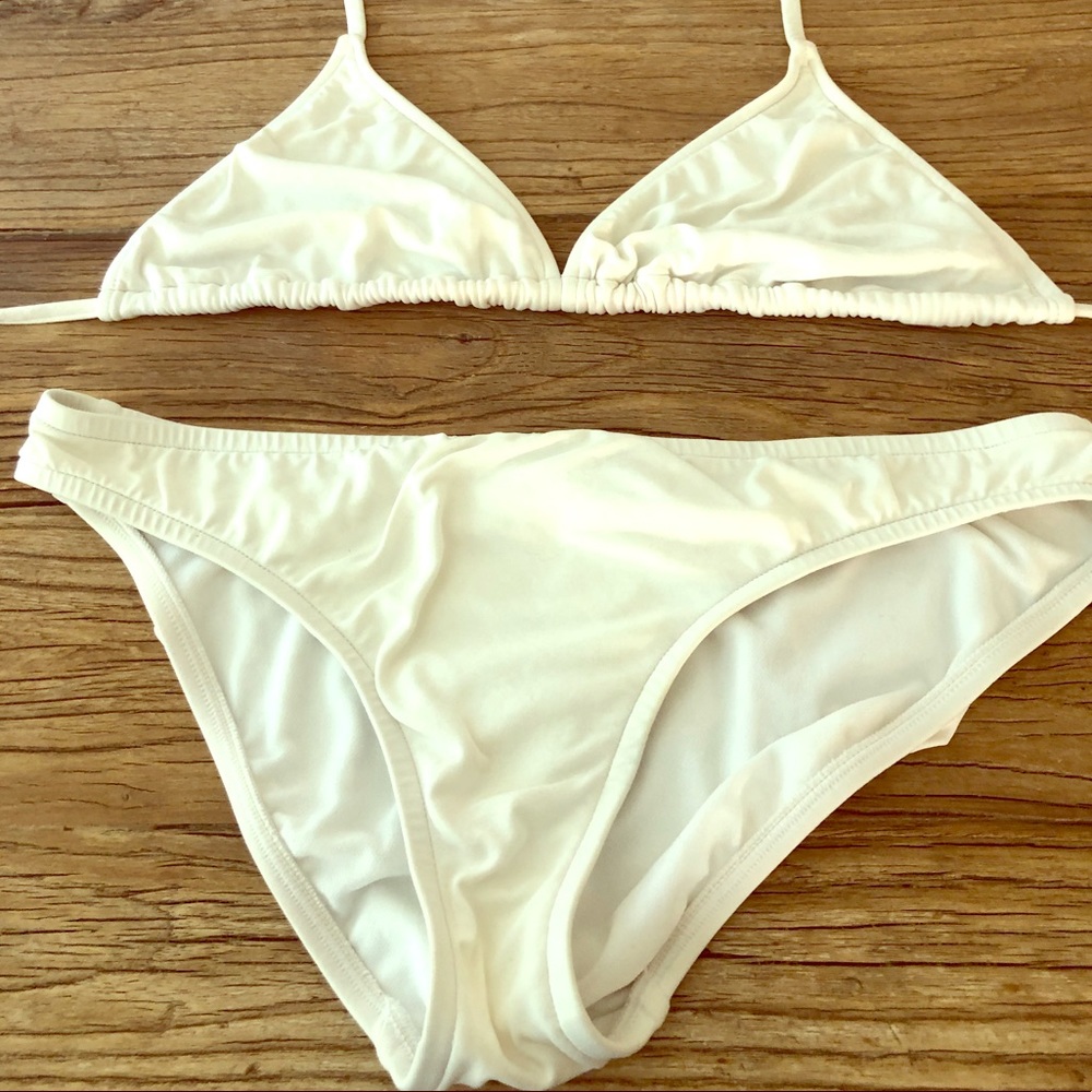 White Triangle Bikini Set